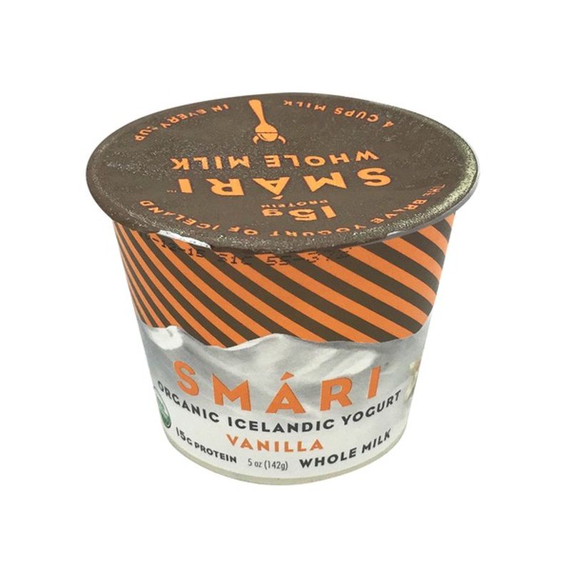 Smari Yogurt, Organic Icelandic, Whole Milk, Vanilla (5 oz) Instacart