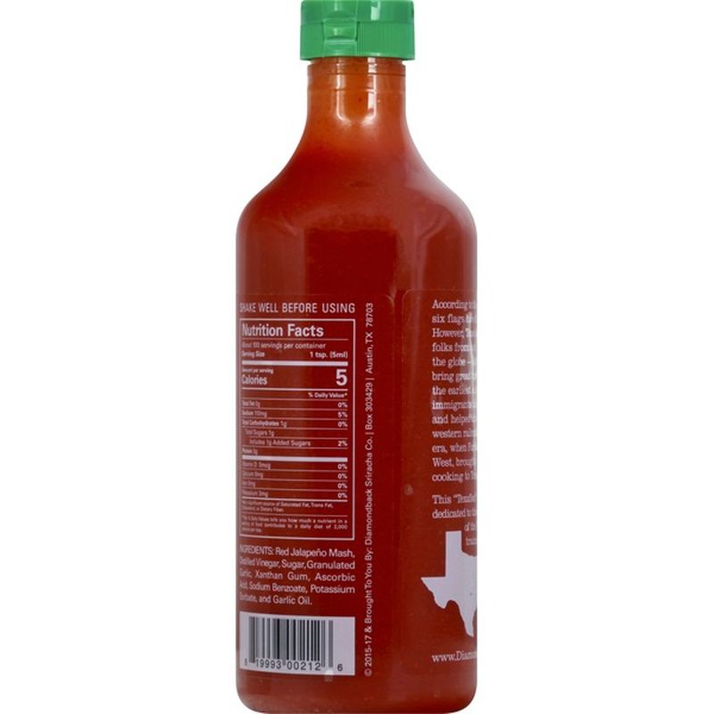 DiamondBack Hot Chile Sauce, Texafied Sriracha (17 oz) - Instacart