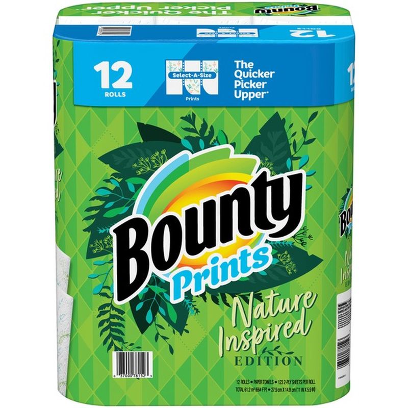 Bounty prints select a size paper towels 12 ct instacart