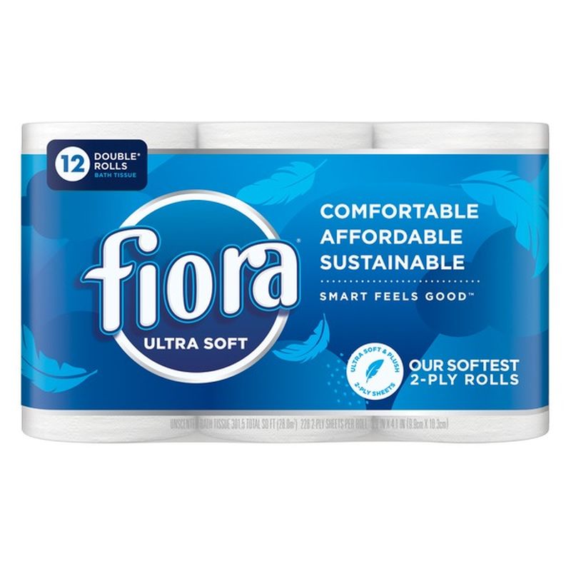 Fiora Toilet Paper, Ultra Soft, Double Roll, 2-ply (12) - Instacart