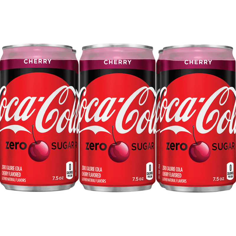 Coke Zero Cherry Sugar Mini Cans, Cherry Flavored Diet Soda Soft Drink