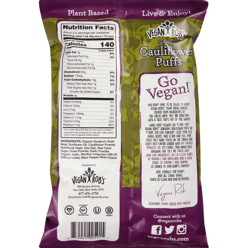 Vegan Rob's Puffs, Cauliflower (3.5 oz) Instacart