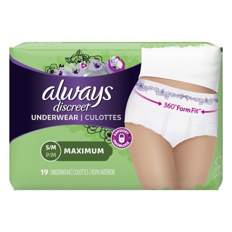 Always Discreet DISCREET Incontinence Underwear, Maximum (19 ct) from