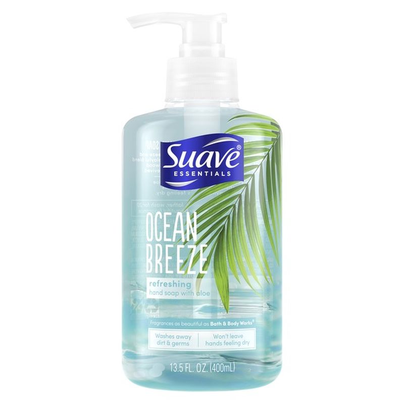 Suave Essentials Refreshing Hand Soap With Aloe, Ocean Breeze (13.5 fl