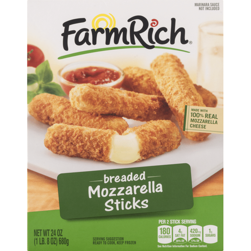 Farm Rich Breaded Mozzarella Sticks (24 oz) - Instacart