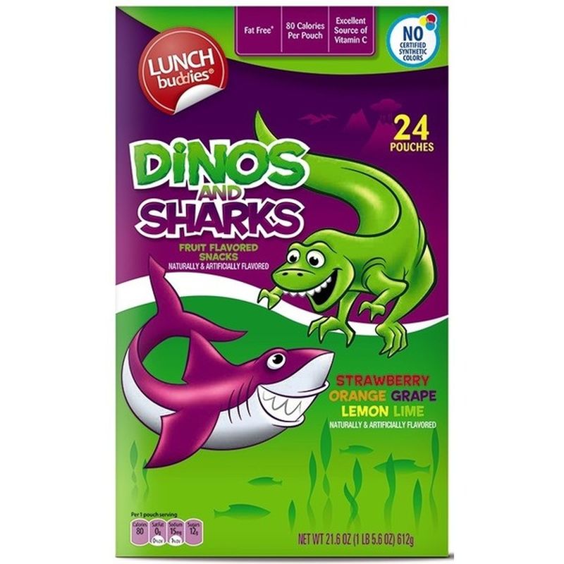 Lunch Buddies Dinos & Sharks Fruit Flavored Snacks