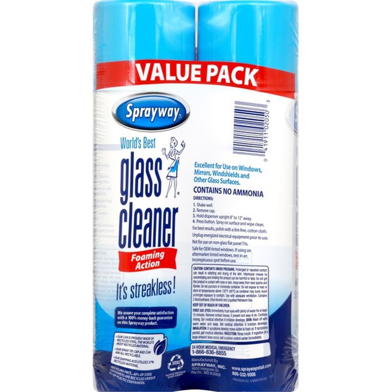 Sprayway Glass Cleaner, Foaming Action, Value Pack (15 oz) from Smart