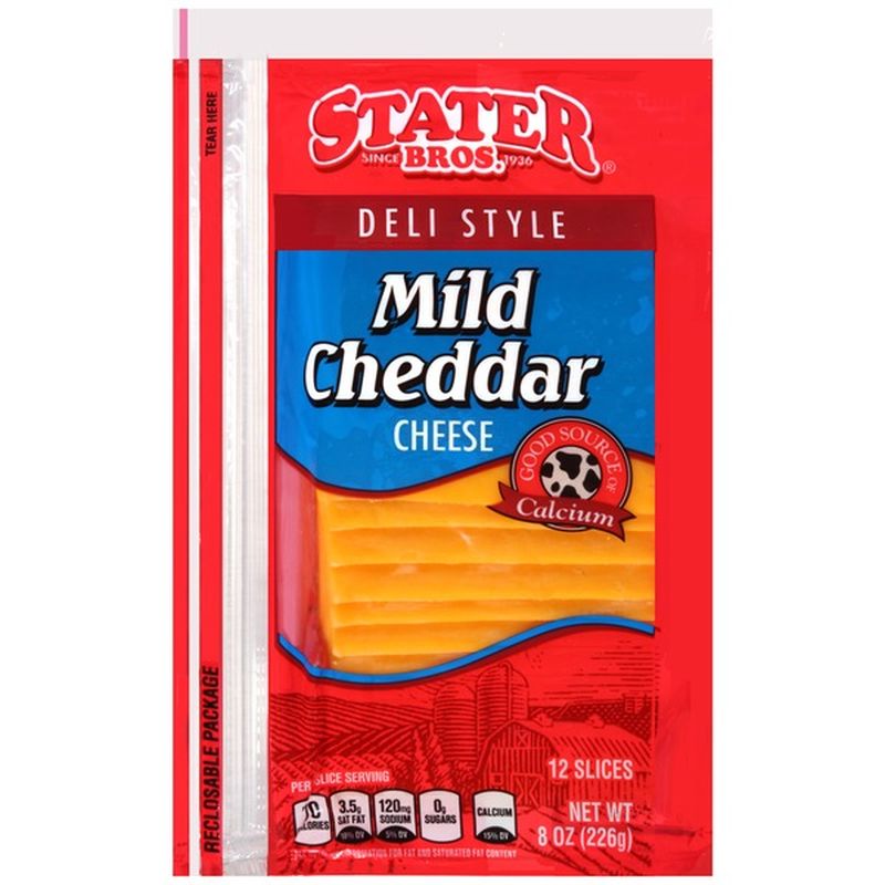 Stater Bros Mild Cheddar Deli Style Slices Cheese (8 oz) - Instacart