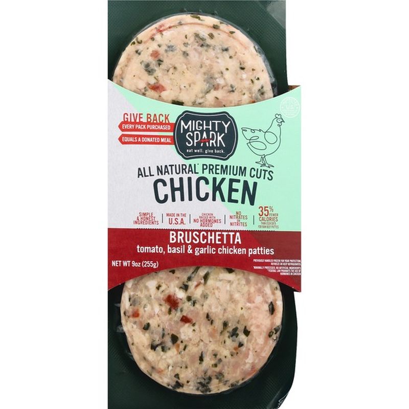 Mighty Spark Chicken Patties, Bruschetta (9 oz) - Instacart