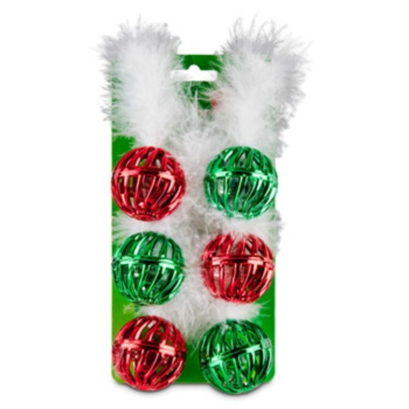 Petco Holiday Ornament Ball Cat Toy Gift Pack 6 Pack