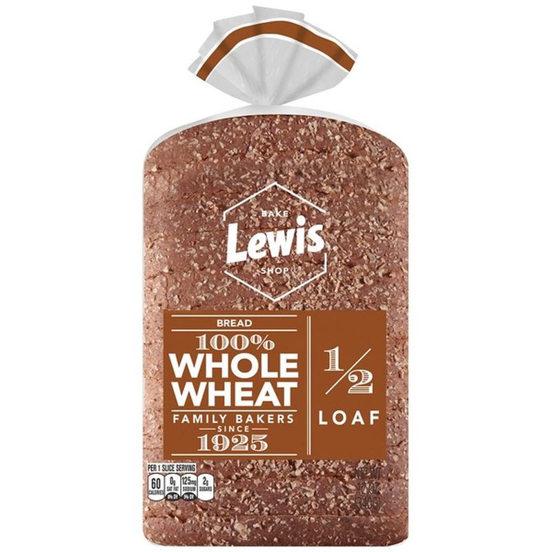 Lewis Bread, 100 Whole Wheat, 1/2 Loaf (12 oz) Instacart