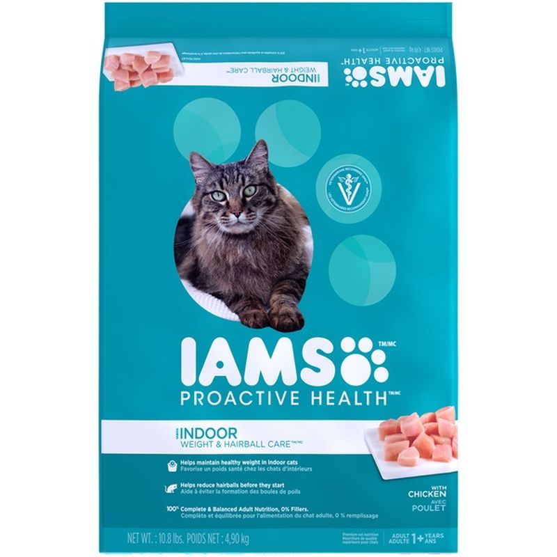 IAMS Indoor Weight & Hairball Care with Chicken Cat Food (10.8 lb) Instacart