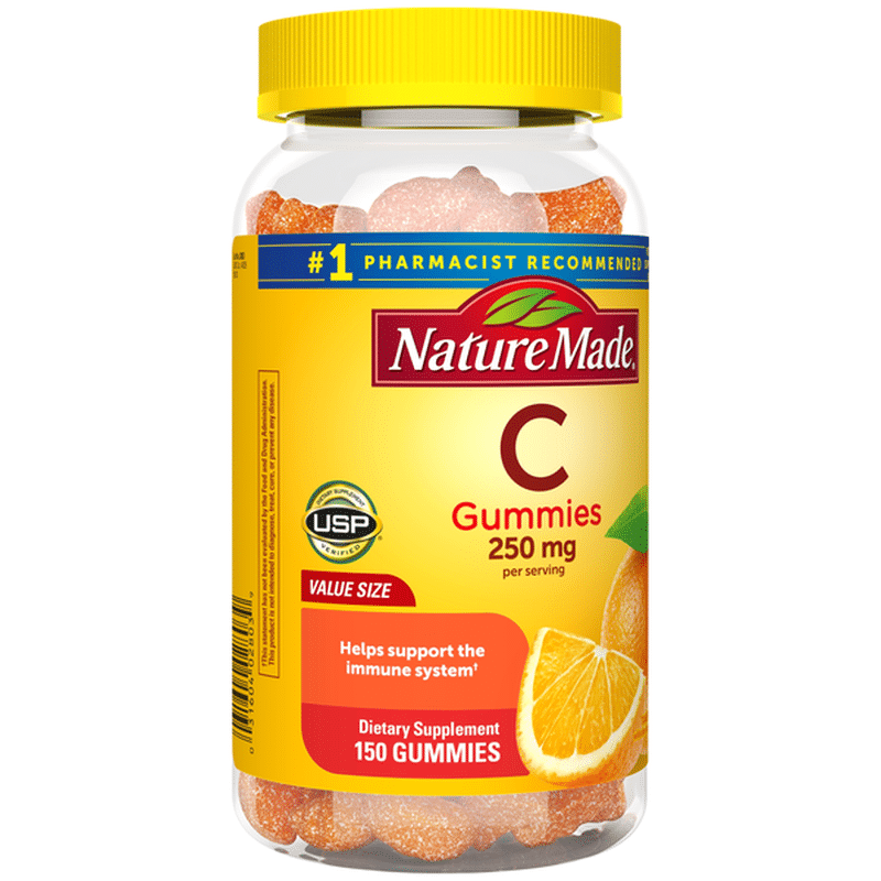 Nature Made Vitamin C 250 mg Gummies Tangerine (150 ct) Instacart