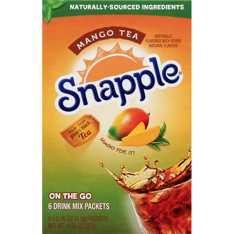 Snapple Drink Mix Packets, Mango Tea, On The Go (6 each) Instacart