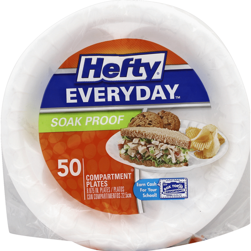 Hefty Plates, Compartment, Soak Proof, 8.875 Inch (50 each) Instacart