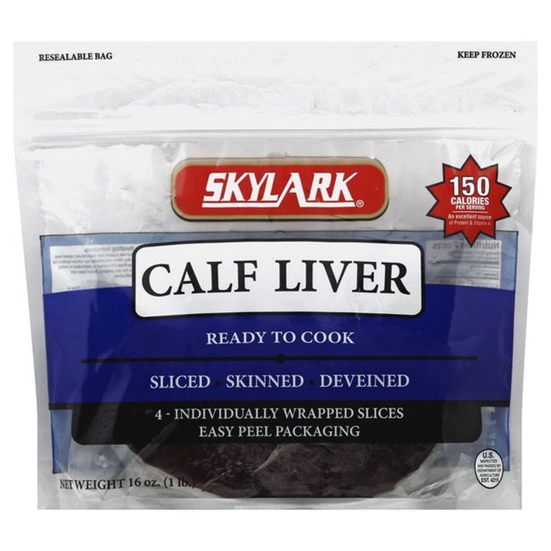 Skylark Calf Liver, Skinned, Deveined, Sliced (16 oz) from Smart