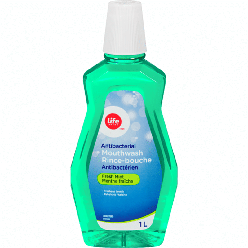 Life Brand Fresh Mint Antibacterial Mouthwash (1 L) Instacart