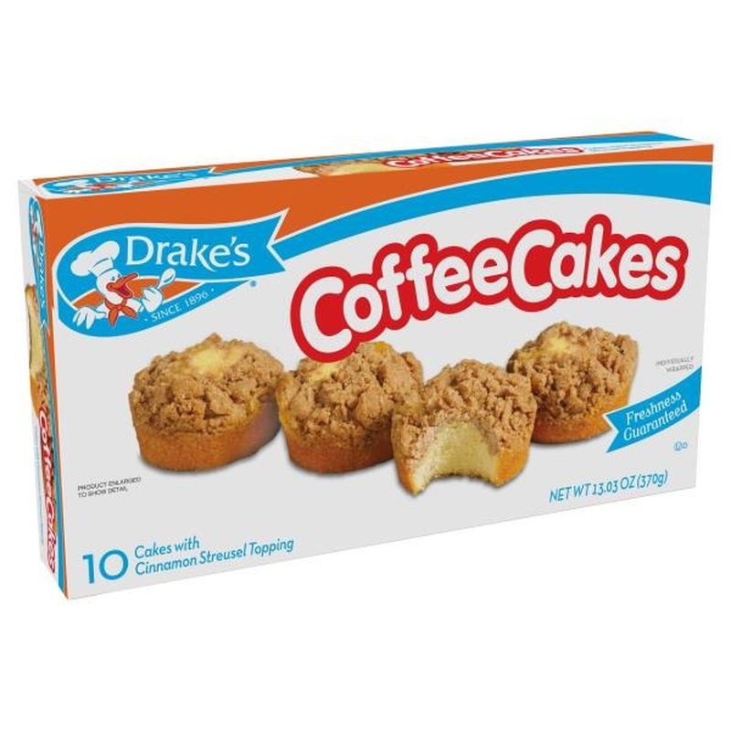 Drake�s Coffee Cakes, with Cinnamon Streusel Topping (10