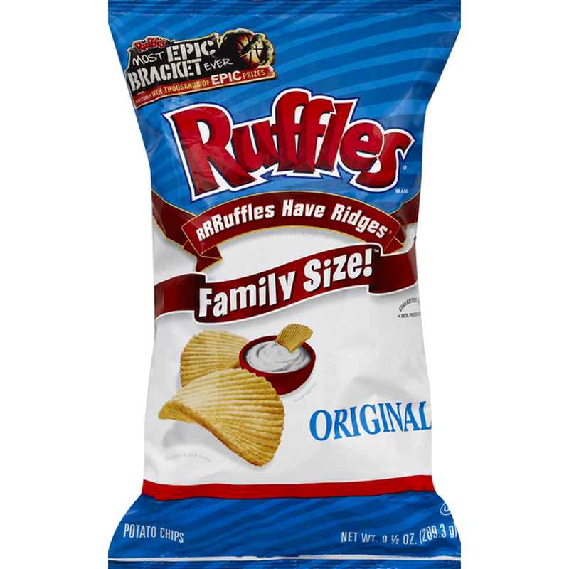 Ruffles Potato Chips Original Family Size 9 5 Oz Instacart