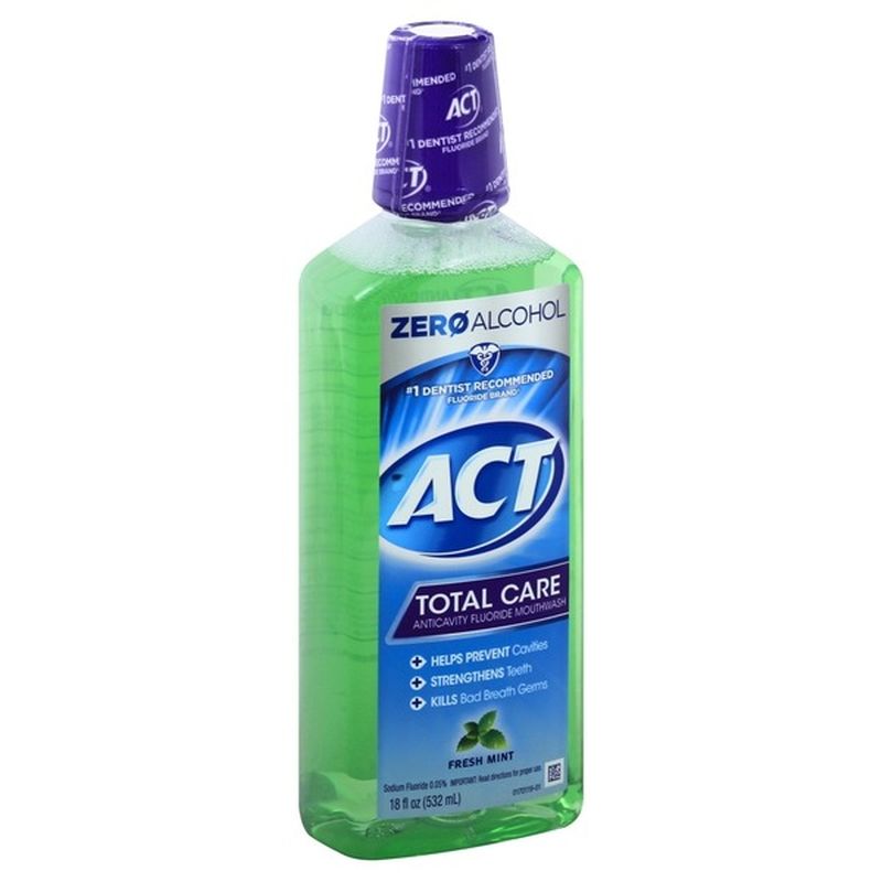 ACT Flouride Mouthwash, Anticavity, Fresh Mint (18 oz) Instacart