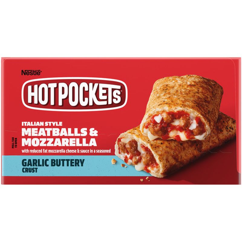 Hot Pockets Italian Style Meatballs & Mozzarella Garlic Buttery Crust ...