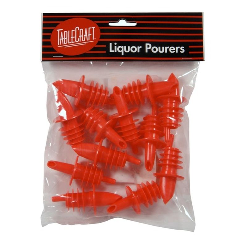 Pour Medium Flourescent Red Plastic Pourer With Plastic Head