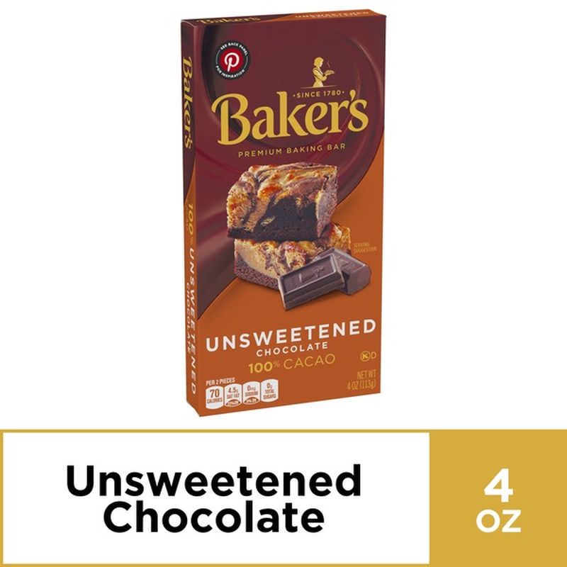 Baker'S Premium Unsweetened Chocolate Baking Bar (8 oz) Instacart