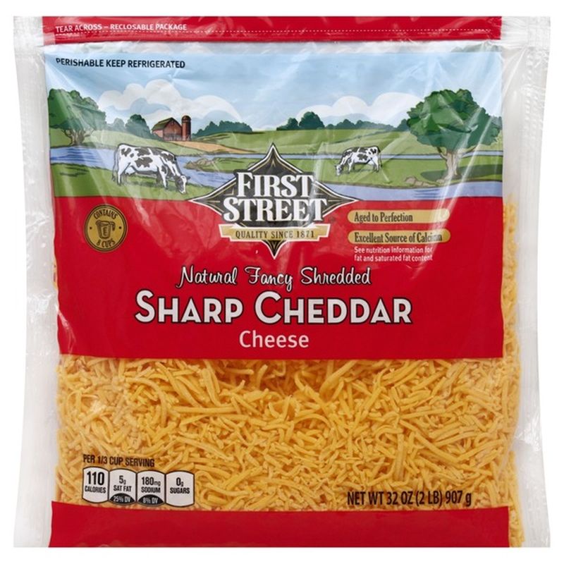 First Street Sharp Cheddar Fancy Shredded Cheese (2 lb) Instacart