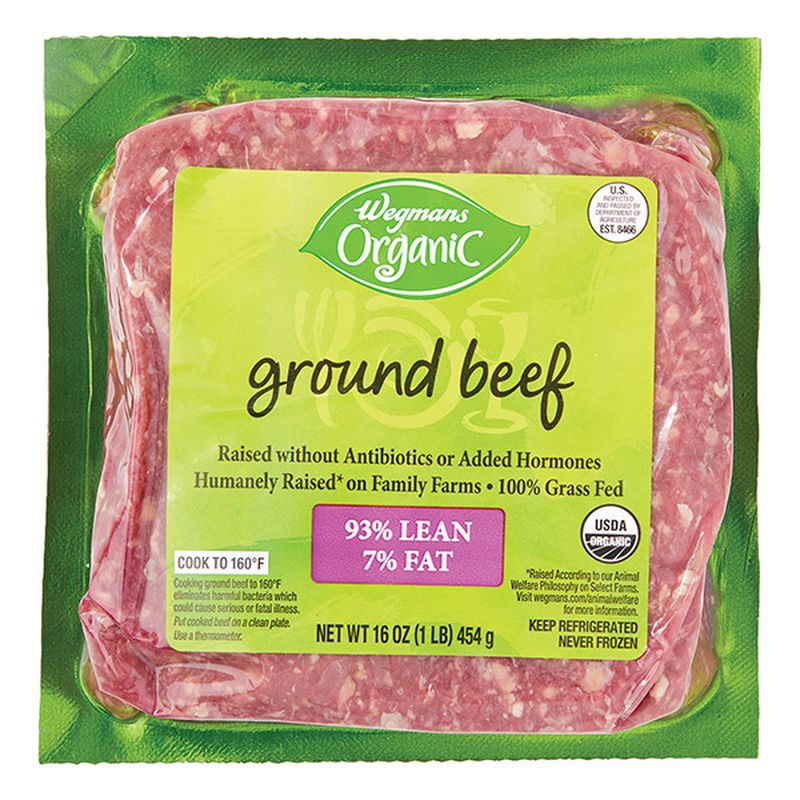 Wegmans Organic 93/7 Grass Fed Ground Beef
