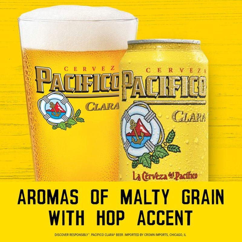 Pacifico Clara Mexican Lager Beer Cans (12 fl oz) Instacart