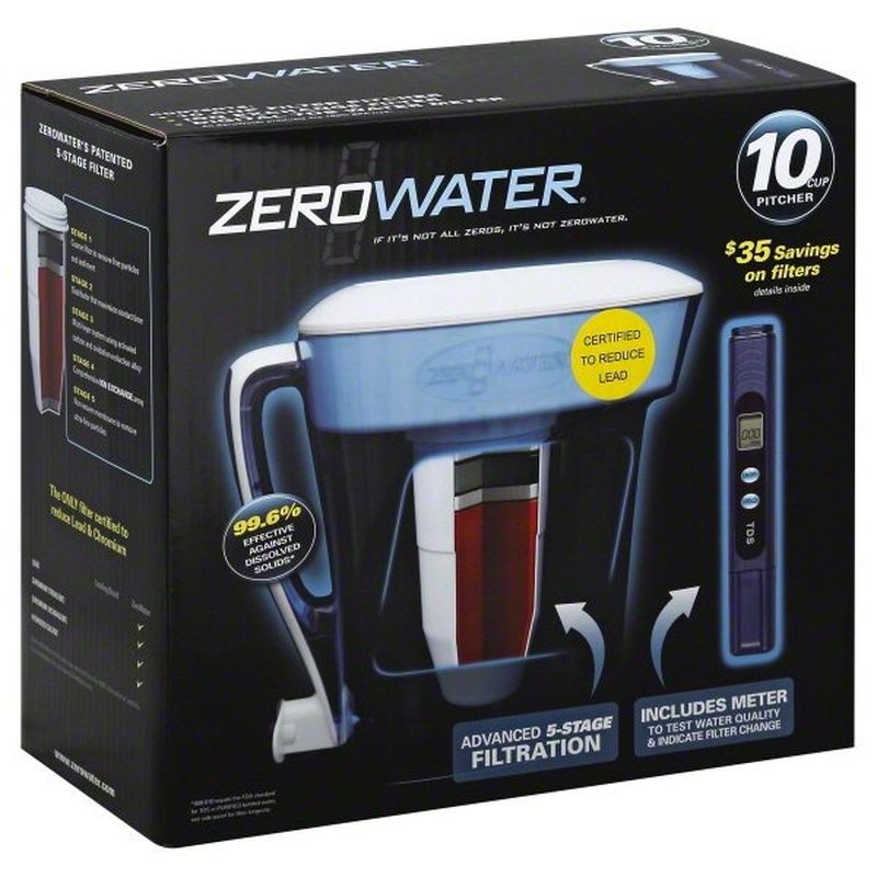 Zero Water 10 Cup Water Filtration System Pitcher