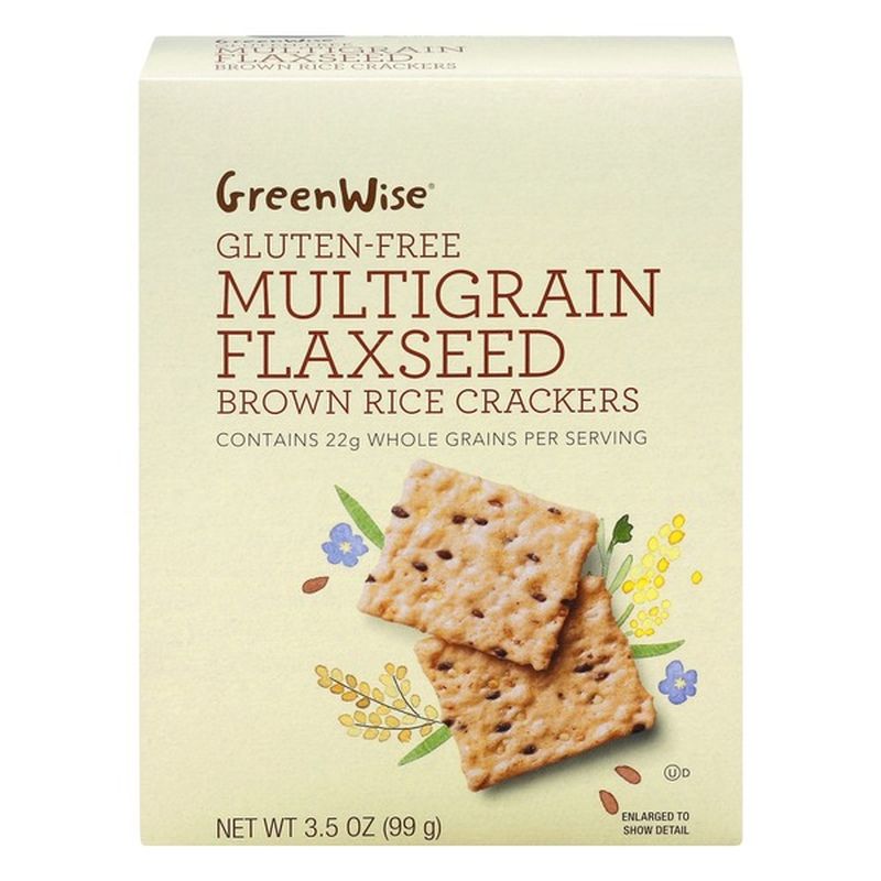 GreenWise Brown Rice Crackers, GlutenFree, Multigrain Flaxseed (3.5 oz