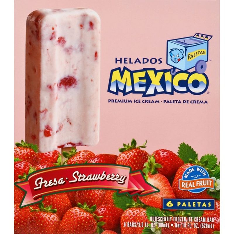 Helados Mexico Ice Cream Bar, Premium, Strawberry (6 ct) from Jewel ...