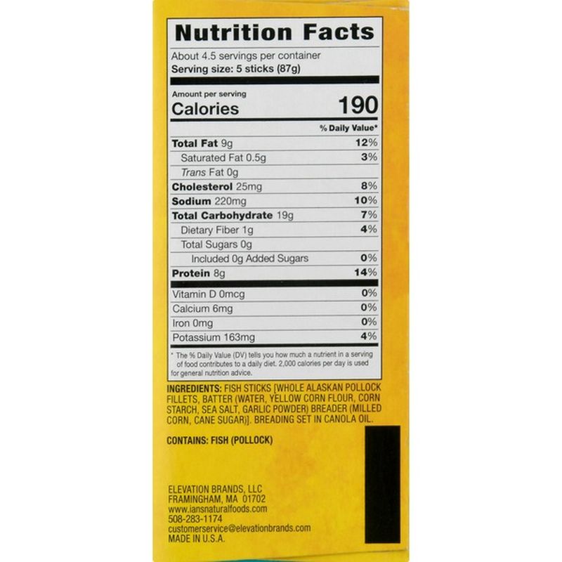Ians Fish Sticks, Gluten Free, Family Pack (14 oz) from Fresh Thyme