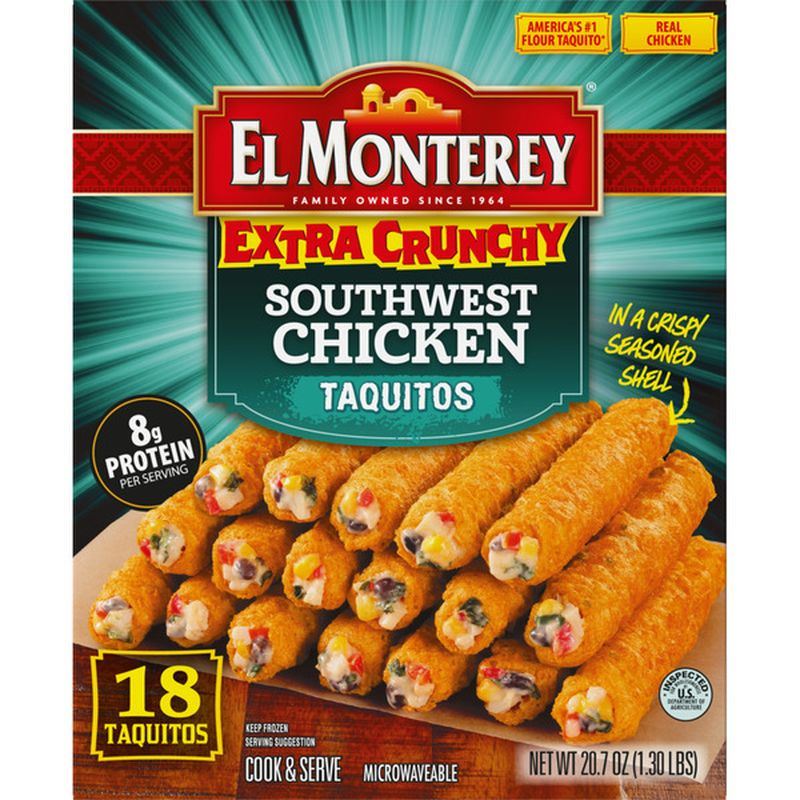 El Monterey Southwest Chicken Extra Crunchy Taquitos (1.3 lb) - Instacart