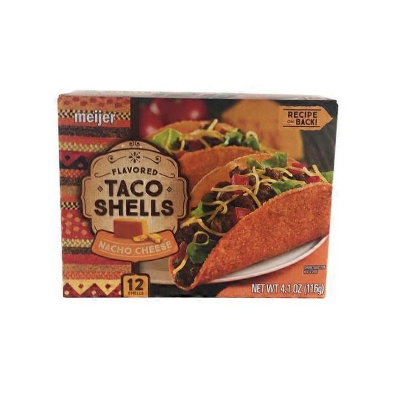 Meijer Nacho Cheese Flavored Taco Shells (12 ct) - Instacart