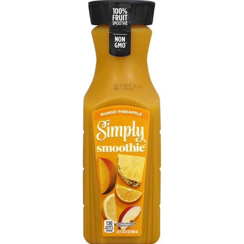 Simply Smoothies Mango Pineapple Juice 100 Bottle (32 oz) Instacart