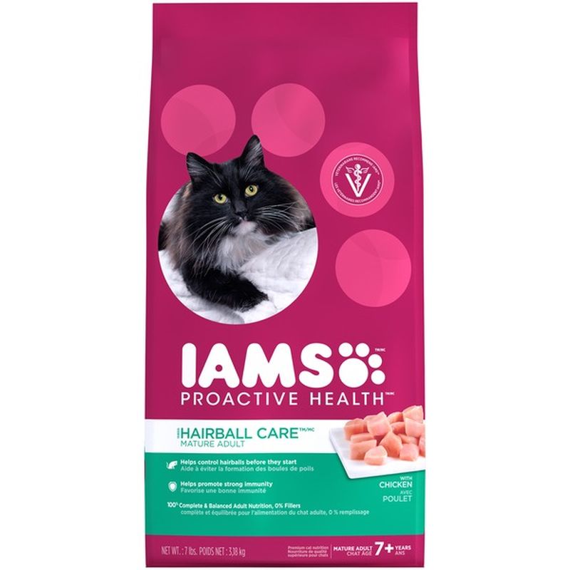 IAMS Hairball Care Mature Adult with Chicken Cat Food (7 lb) - Instacart