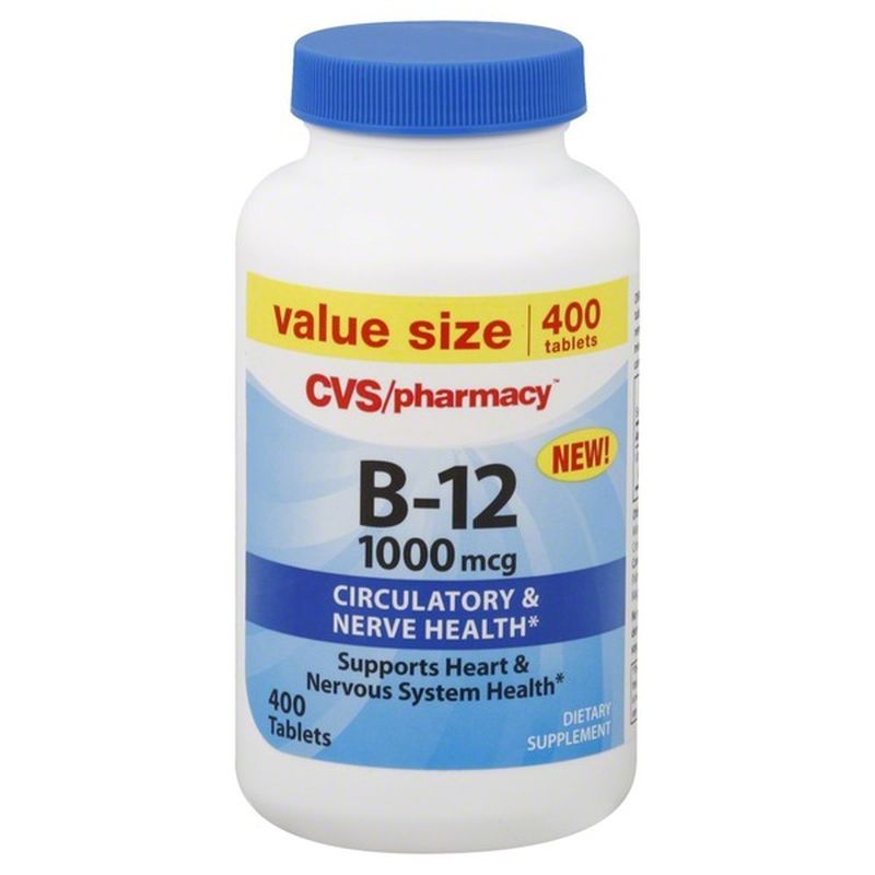 CVS Vitamin B-12, 1000 Mcg, Tablets, Value Size (400 Ct) - Instacart