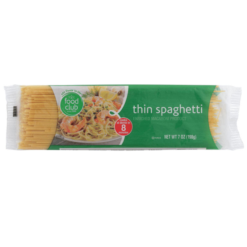 Food Club Enriched Macaroni Product, Thin Spaghetti (7 oz) Delivery or
