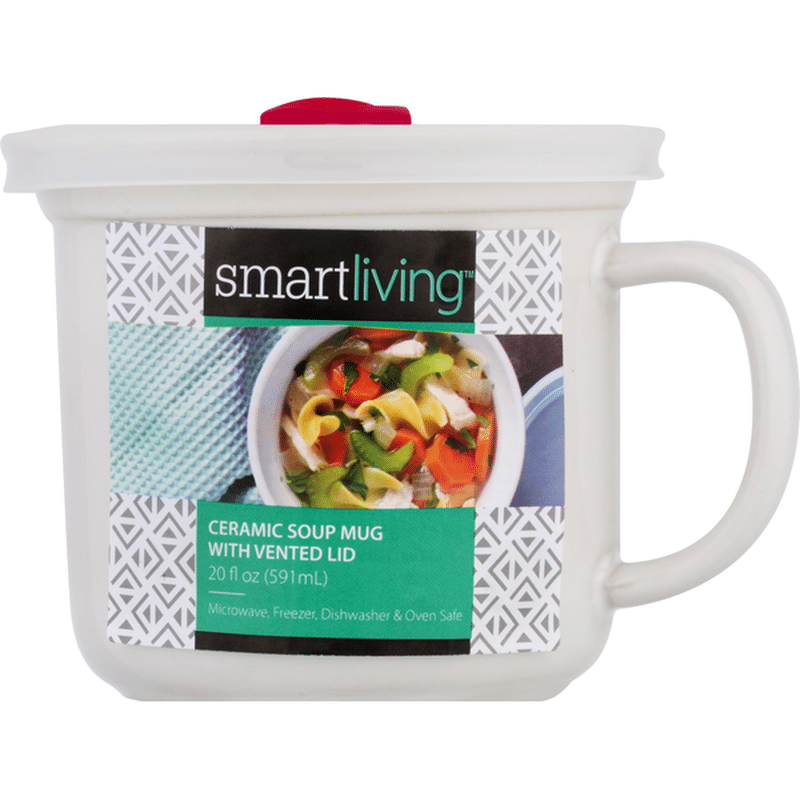Smart Living Soup Mug, Ceramic, with Vented Lid (1 each) Instacart