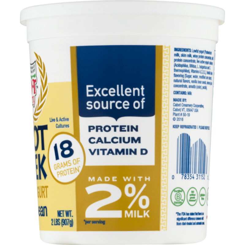 Cabot Yogurt, Greek, Lowfat, Vanilla Bean (2 lb) Instacart