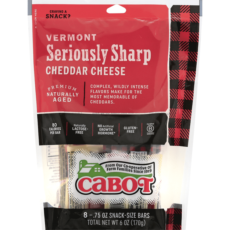 Cabot Cheese, Cheddar, Vermont Seriously Sharp, SnackSize (8 each