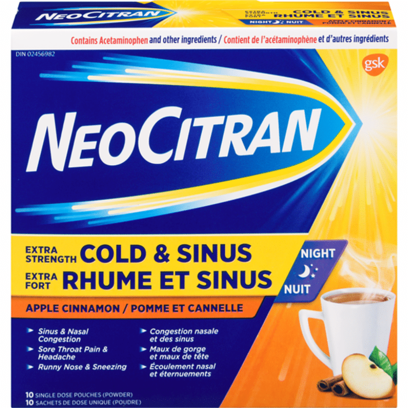 NeoCitran Apple Cinnamon Extra Strength Night Time Cold & Sinus Relief