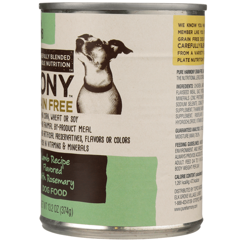 Pure Harmony Super Premium Grain Free Lamb Recipe Flavored With