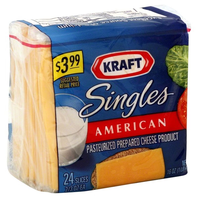 Kraft Cheese Product, Pastuerized Prepared, American (24 each) Instacart