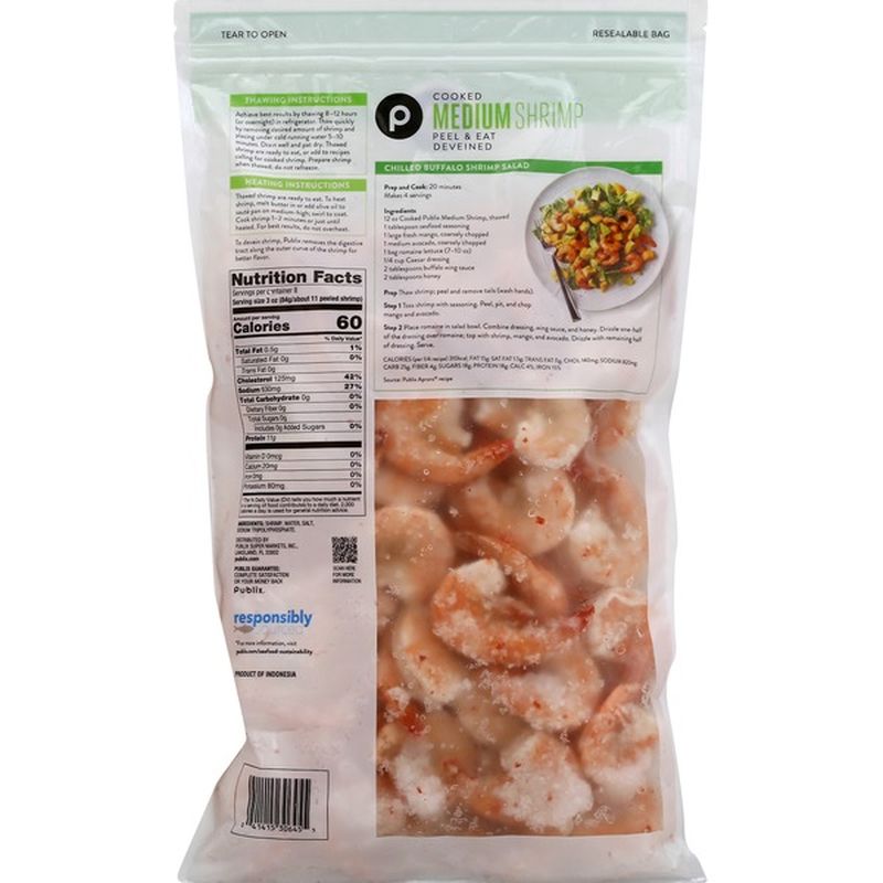 Publix Shrimp, Cooked, Deveined, Medium (24 oz) Instacart