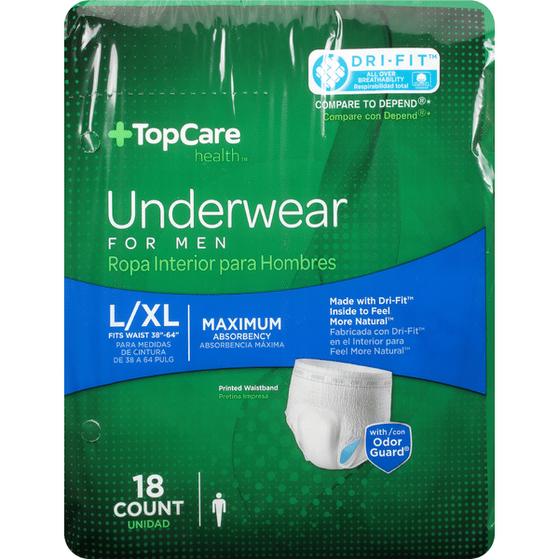 TopCare Underwear, Maximum Absorbency, Large/Extra Large, for Men (16