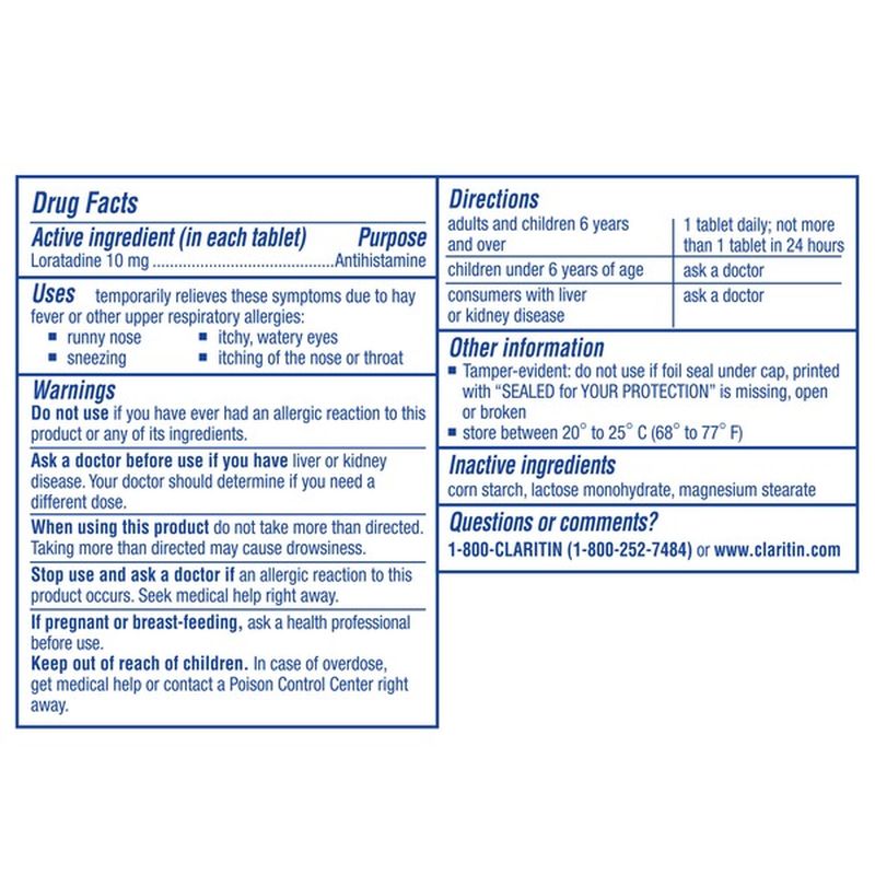 Claritin 10 mg Tablets, 105 ct (60 ct + 45 ct) - Instacart