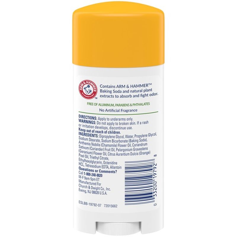 Arm & Hammer Essentials Deodorant With Natural Deodorizers, Unscented